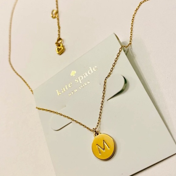 $48 Kate Spade Initial “M” Mini Initial Pendant Necklace gold - Picture 4 of 9